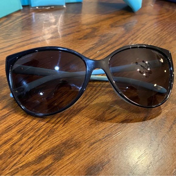 Tiffany & Co Cat-Eye Crystal Sunglasses Blk Diamond-Style EUC TF4089B - Picture 9 of 11